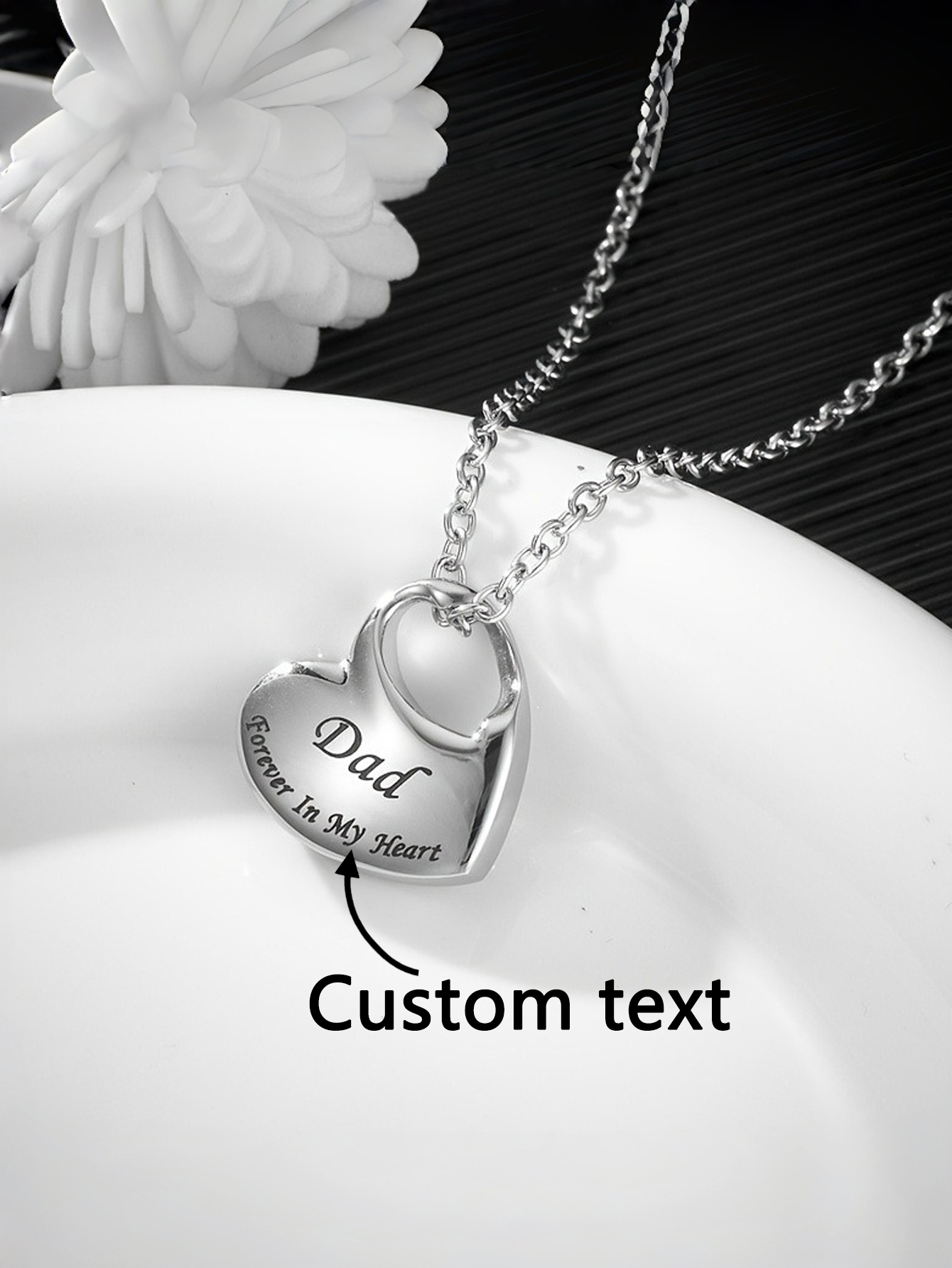 Custom Engraved Heart Memorial Necklace